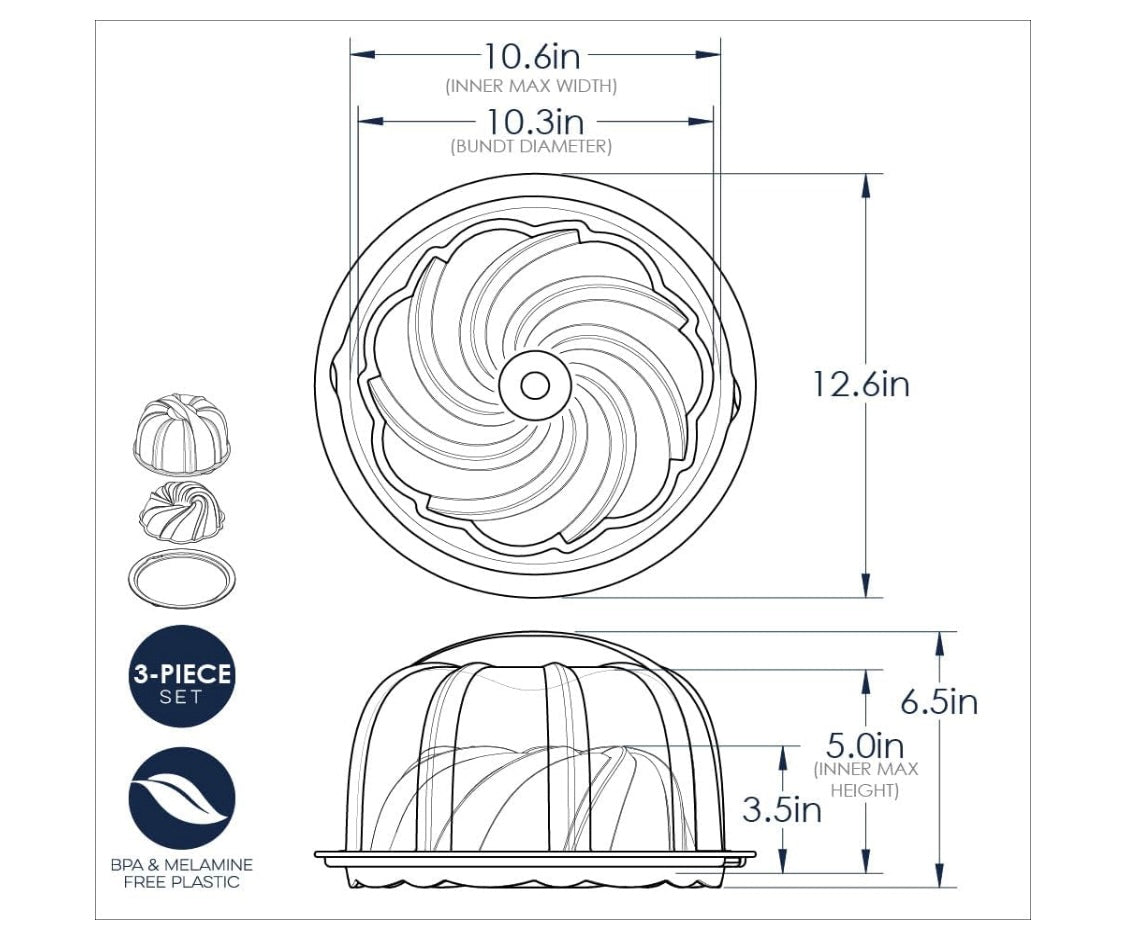 Nordic ware twist lock swirl bundt baking set 