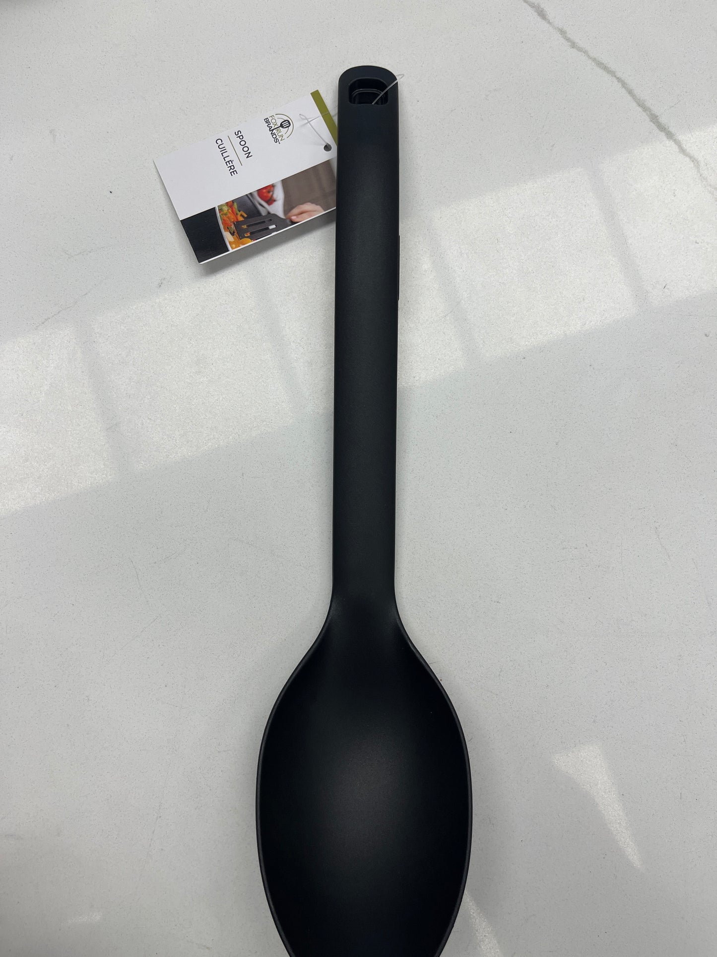 Black plastic spoon 12”