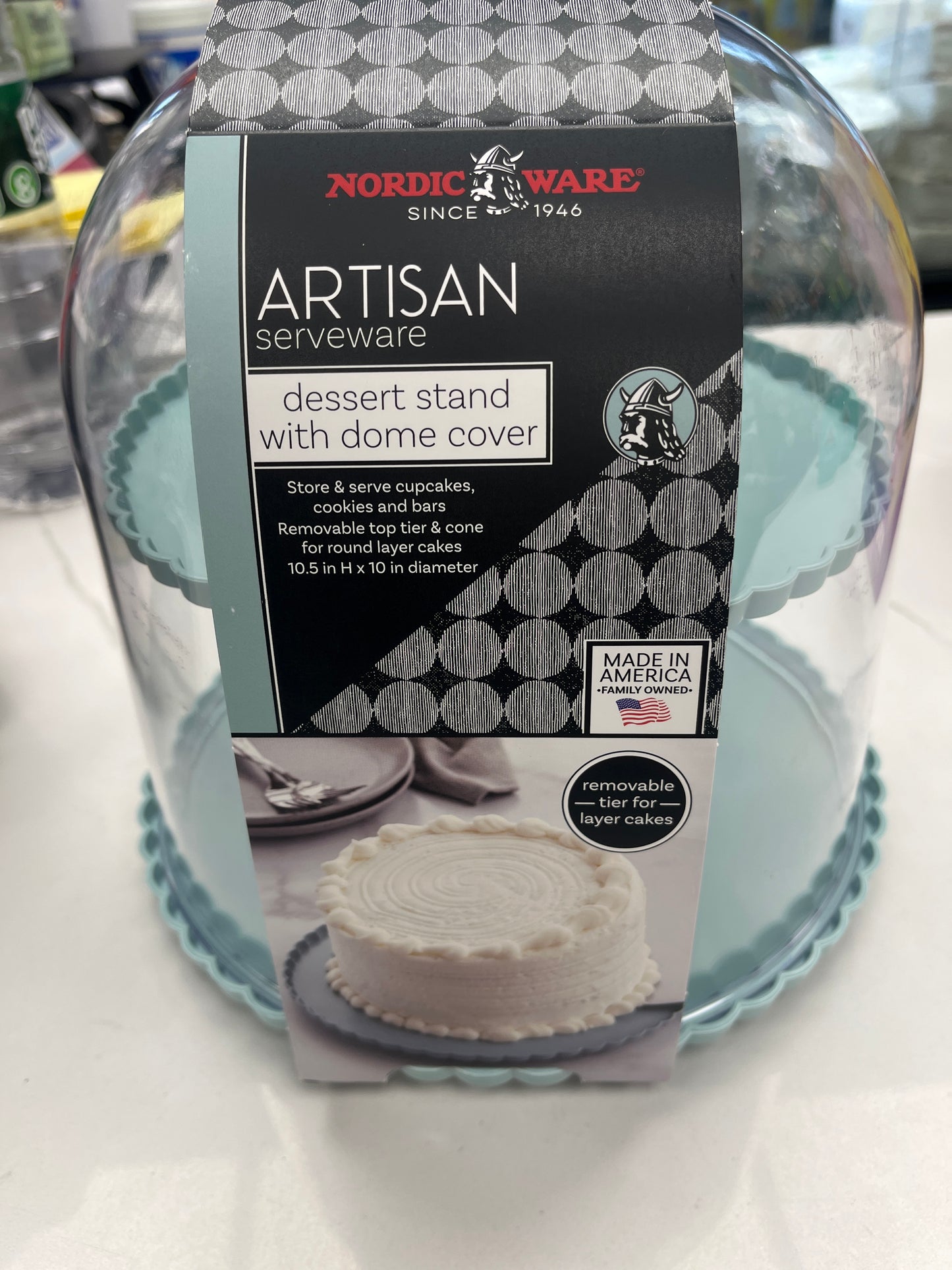 Serveware dessert stand with dome cover