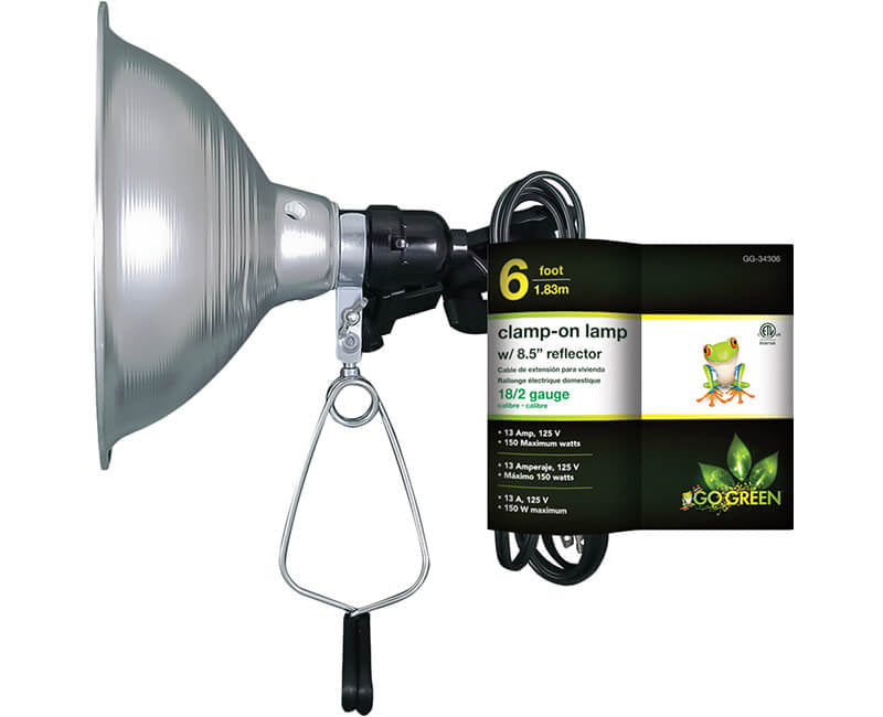 6' Clamp-On Light With 8.5" Shade - Brown Cord
Go Green Power
6' CLAMP ON LIGHT 18/2 8.5" SHADE BROWN CORD