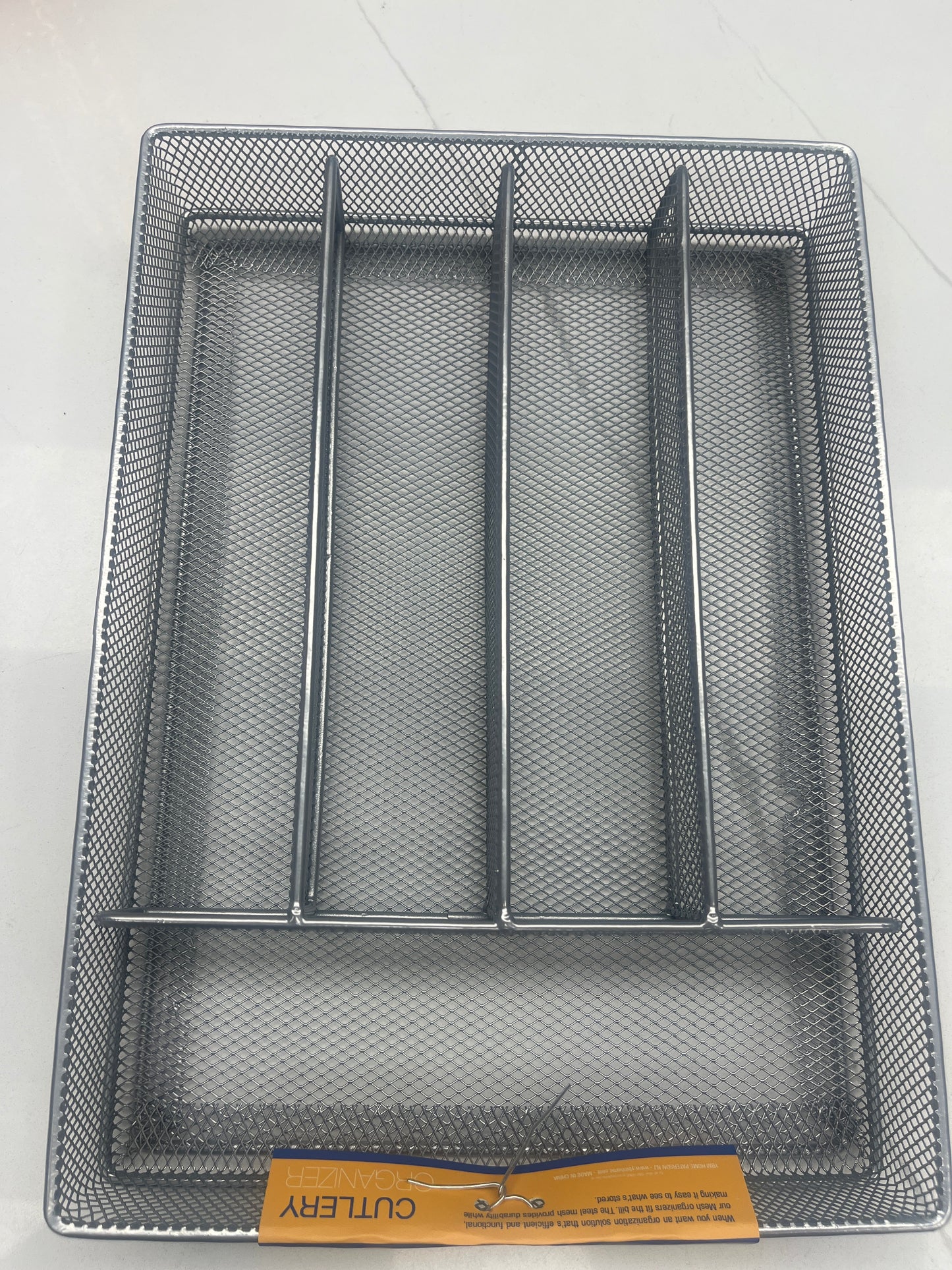 Cutlery tray mesh small silver 12 x 9