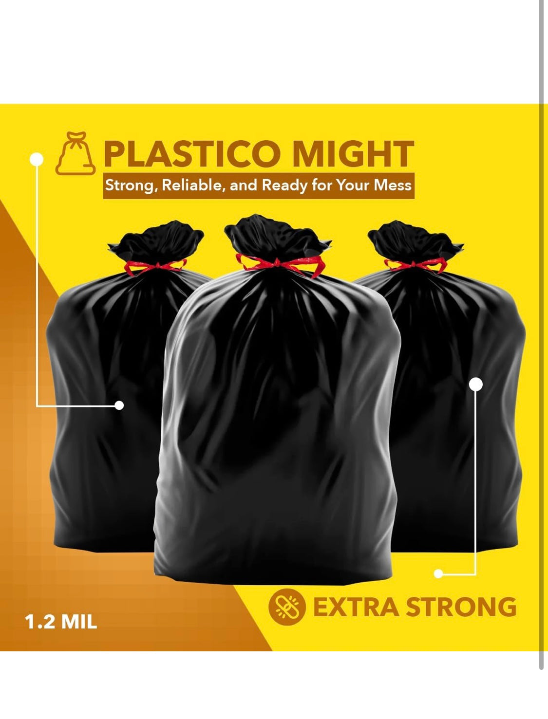 Plstico Trash bags 90 count 30 gallon