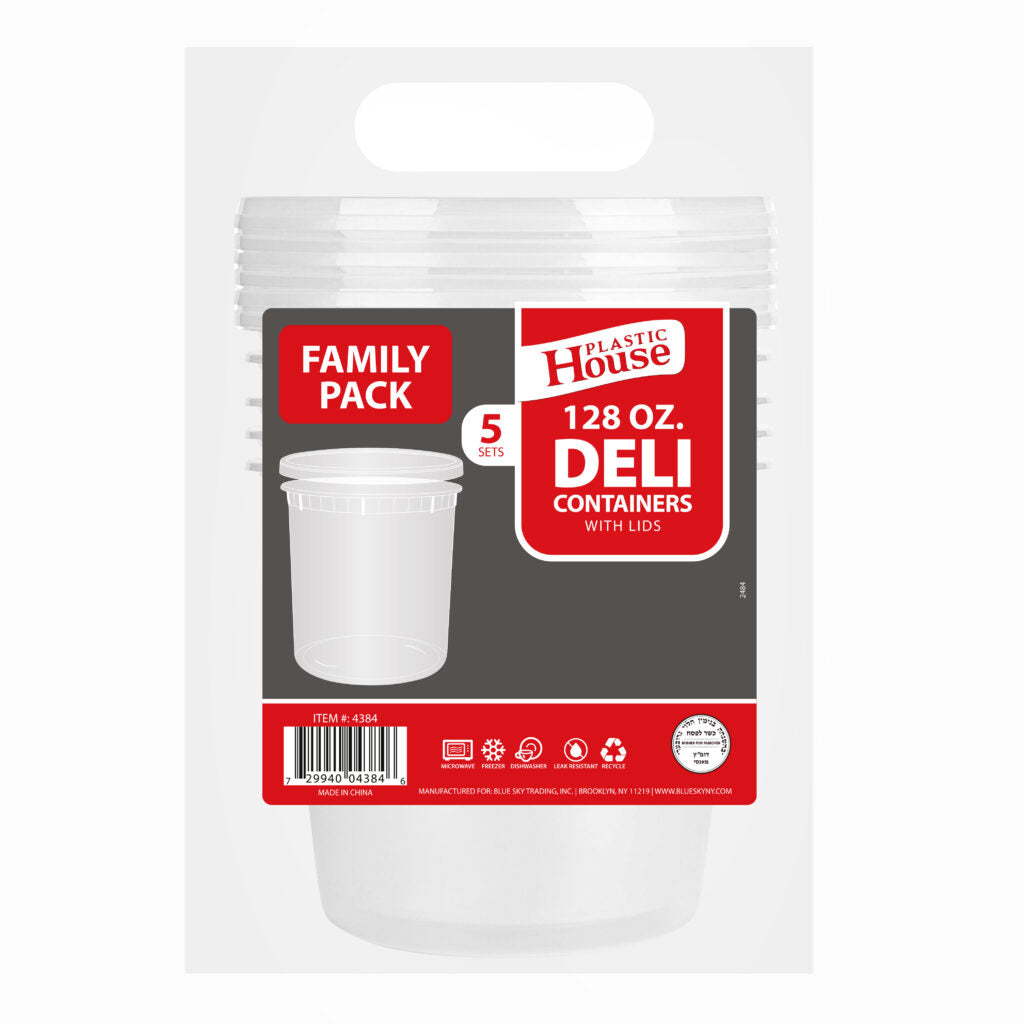Deli Containers 128oz Combo (5 Count)