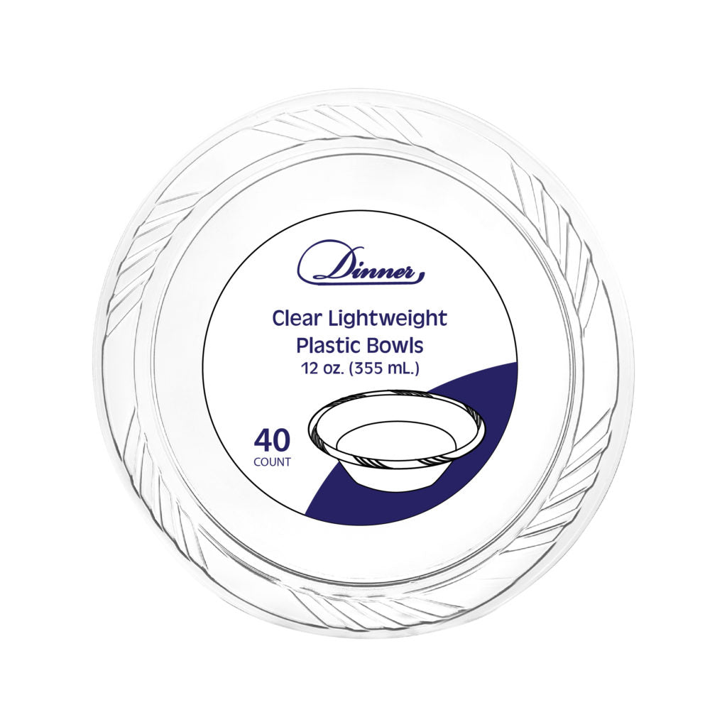 Dinner Collection Clear 12oz Bowls (40 Count)