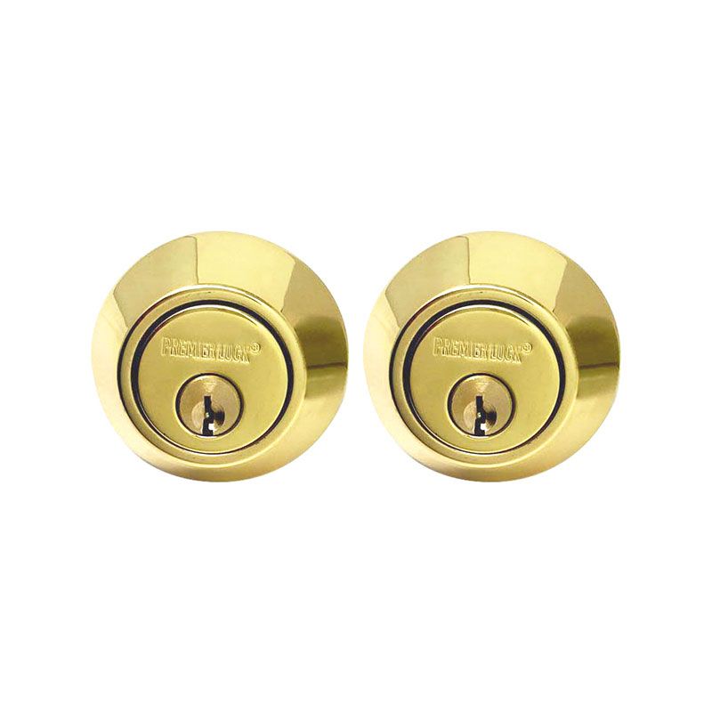 Solid Brass Deadbolt Door Lock - Double Cylinder - With 2 KW1 Keys-Carded