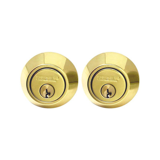Solid Brass Deadbolt Door Lock - Double Cylinder - With 2 KW1 Keys-Carded