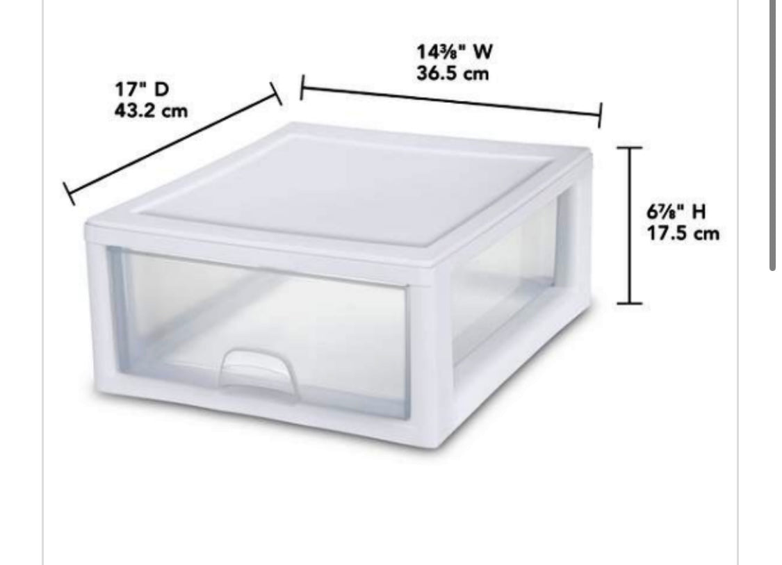 DRAWER-WHITE-FRAMED 16 QT