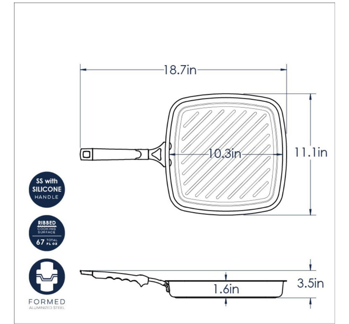 Verde Ceramic Nonstick Searing Grill Pan