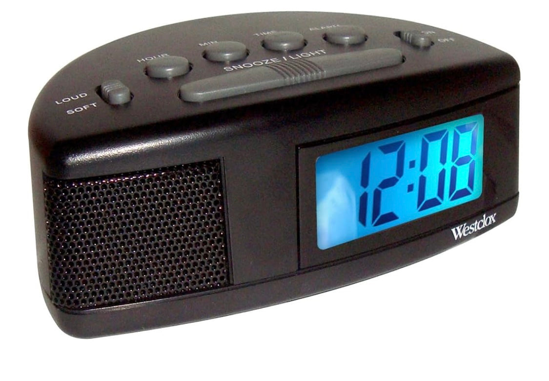 Westclox Extra Loud Alarm Clock for Heavy Sleepers, Easy-to-Read LCD Display with Adjustable Alarm and Snooze (Black)