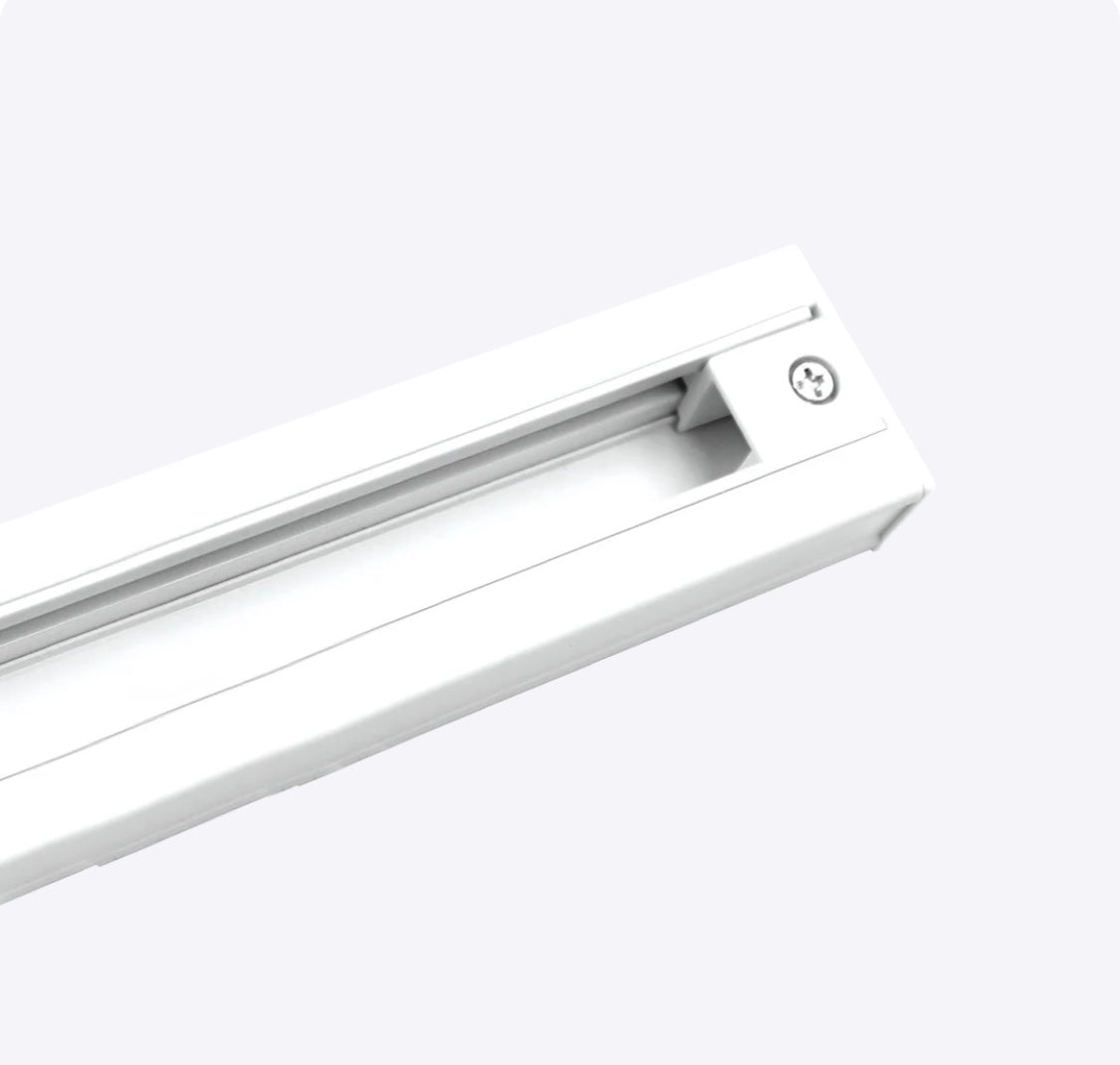 Luxrite LR43801 2' SURFACE MOUNT H-TYPE SINGLE CIRCUIT 3-WIRE TRACK - WHITE FINISH