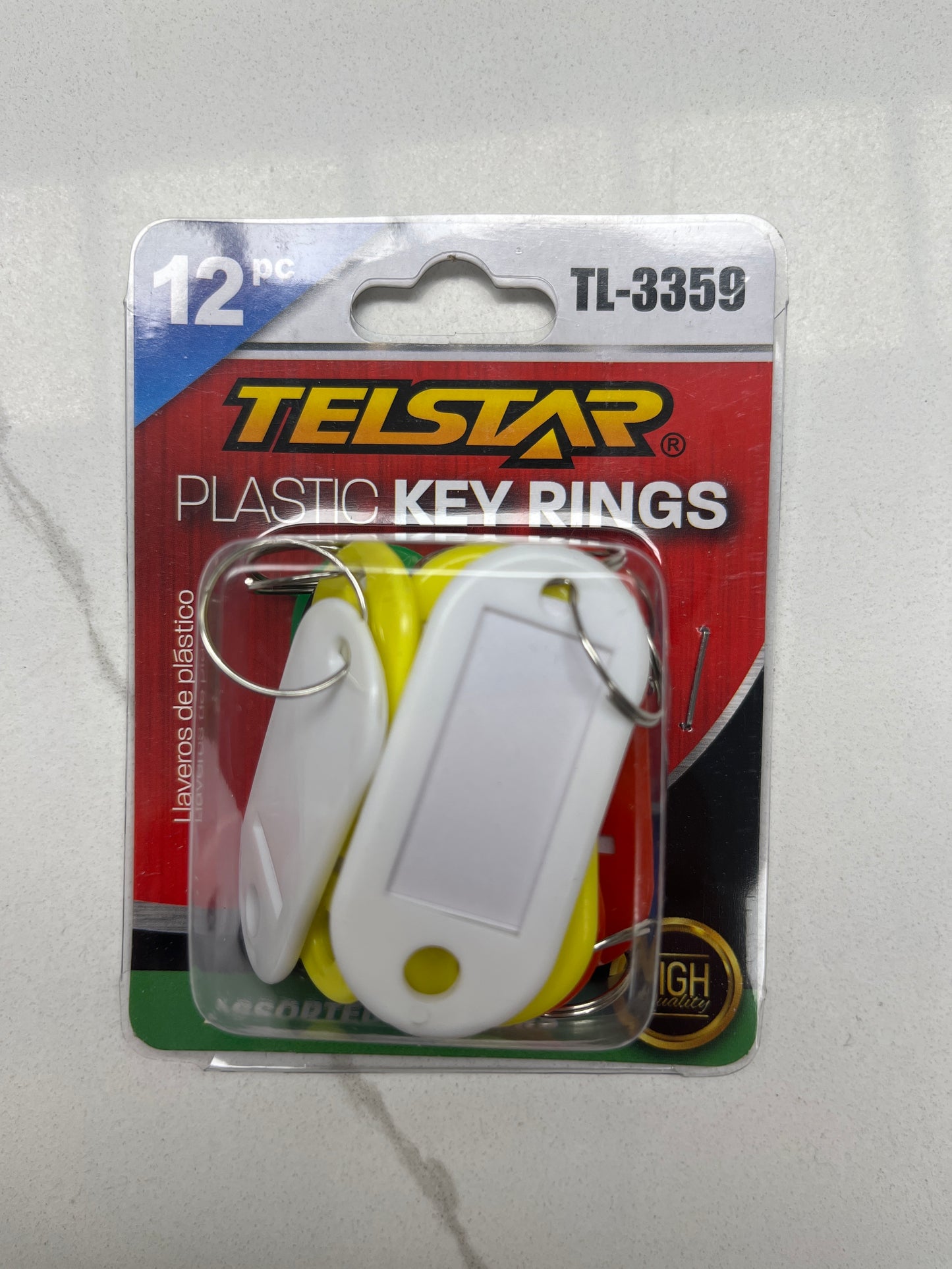 12 pack Plastic key rings