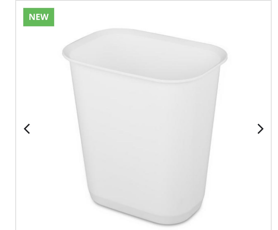 Sterilite 3 gallon wastebasket white