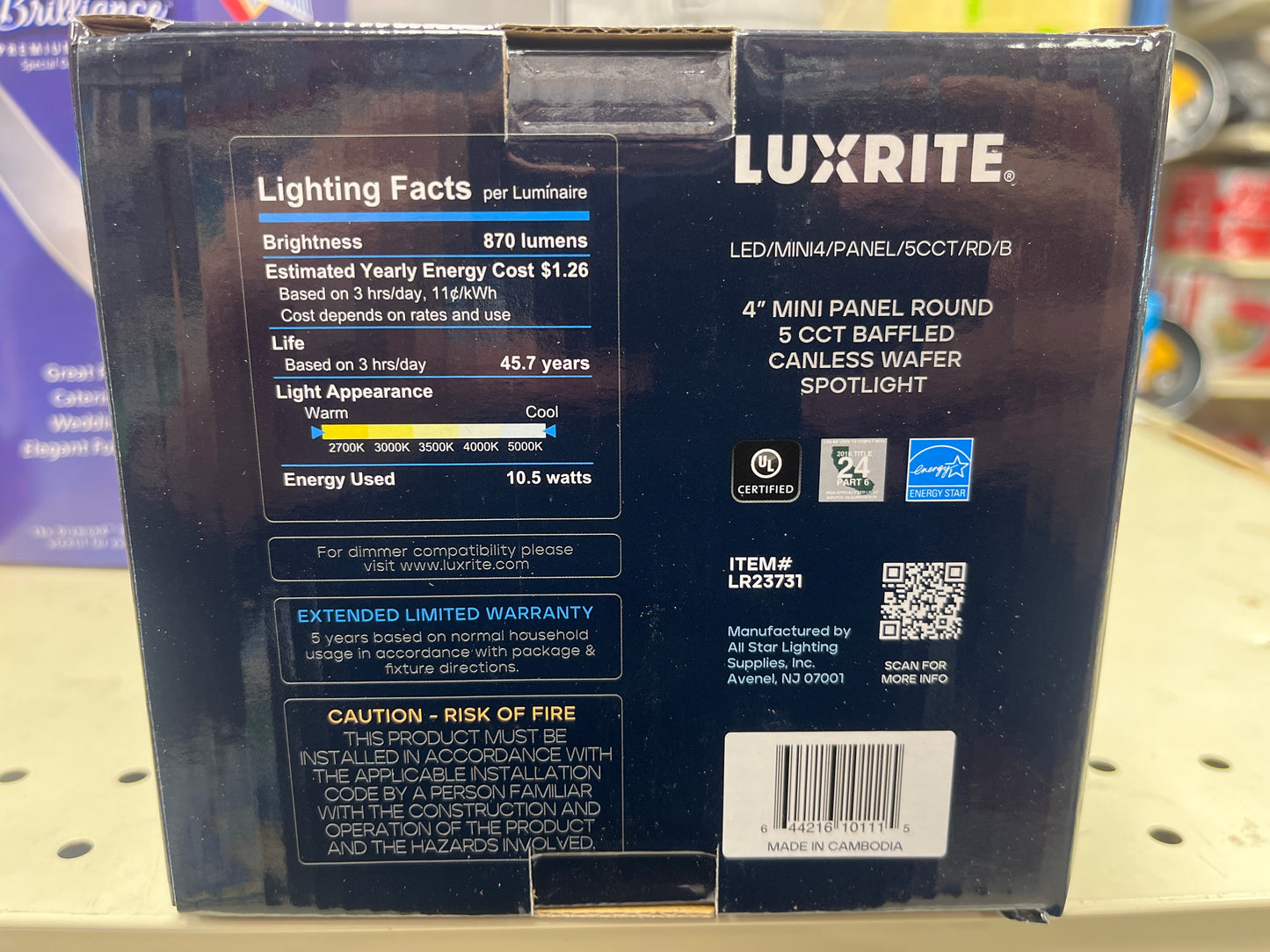 Luxrite 4 inch mini panel baffled trim 23731