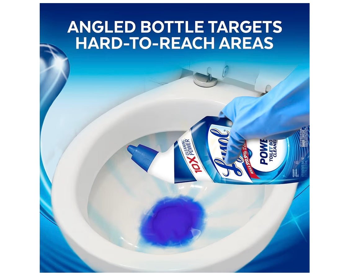 Lysol Power Toilet Bowl Cleaner Gel, For Cleaning and Disinfecting, Stain Removal, 24oz