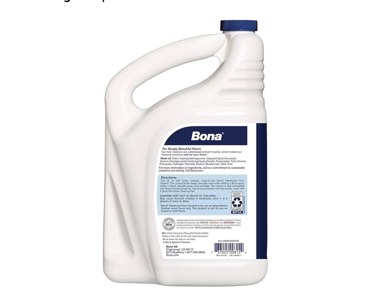 Bona Hardwood Floor Cleaner Refill - 96 fl oz
