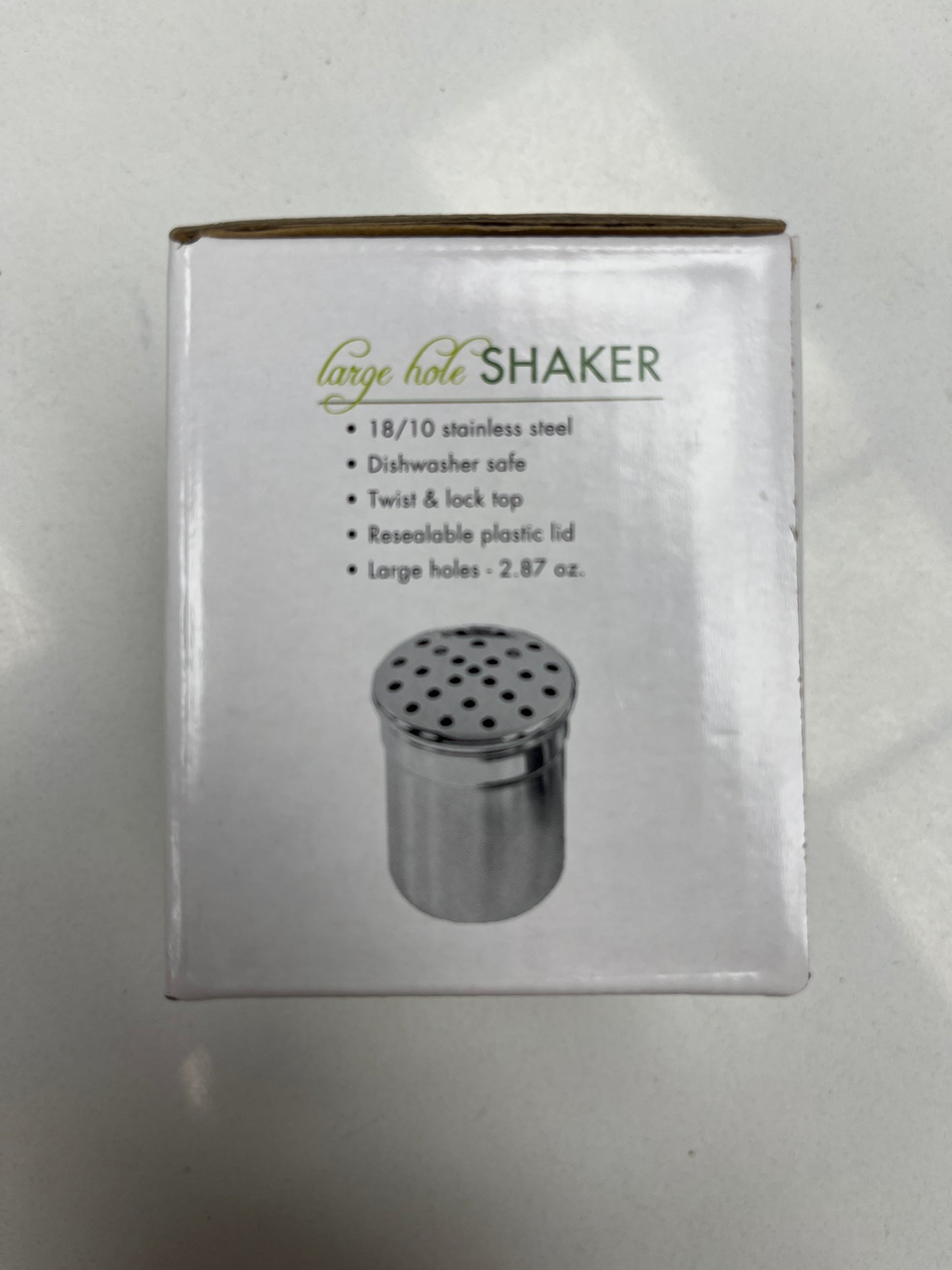 Large hole shaker stainless steel
