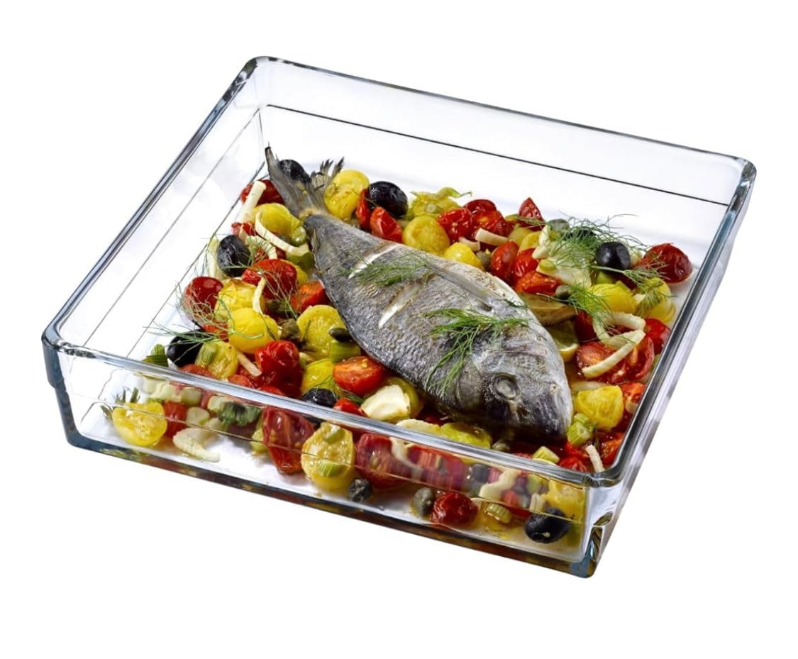 Pasabahce Premium Borcam 59314 Baking Dish Glass Serving Dish Open Bowl Square