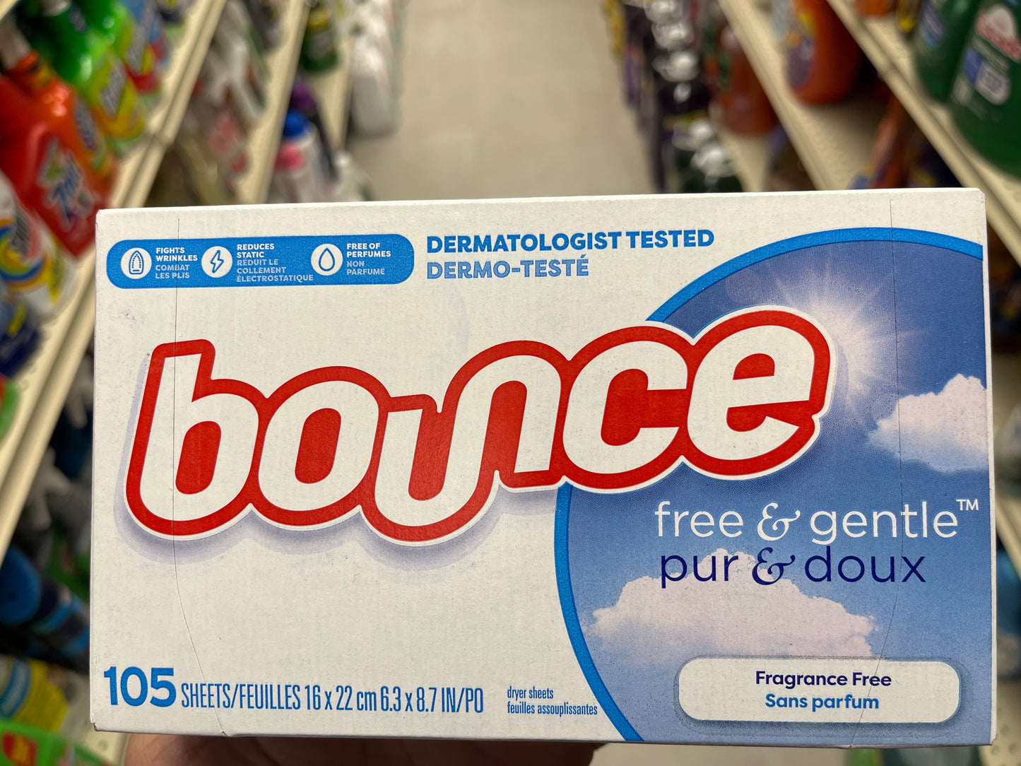 Bounce Free&Gentle dryer sheets 105 count