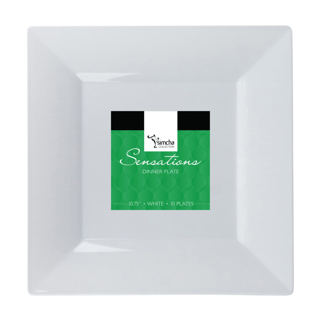 Splendid Collection White Square 10.75″ Dinner Plates (10 Count)