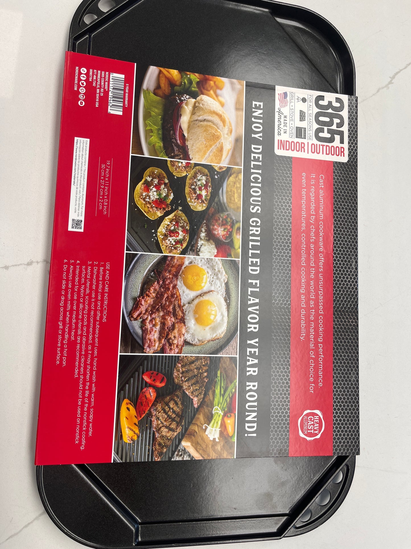 Grill pan and griddle double-sided