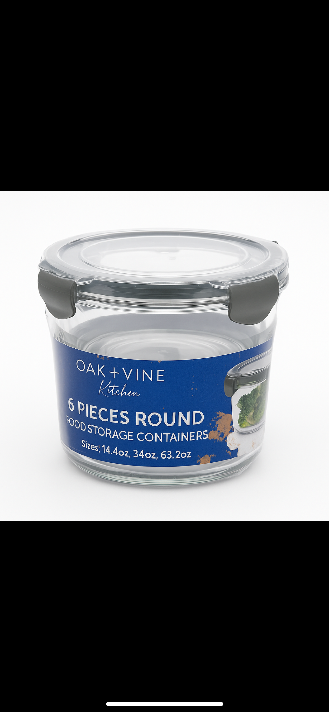 Storage containers six piece round food prep