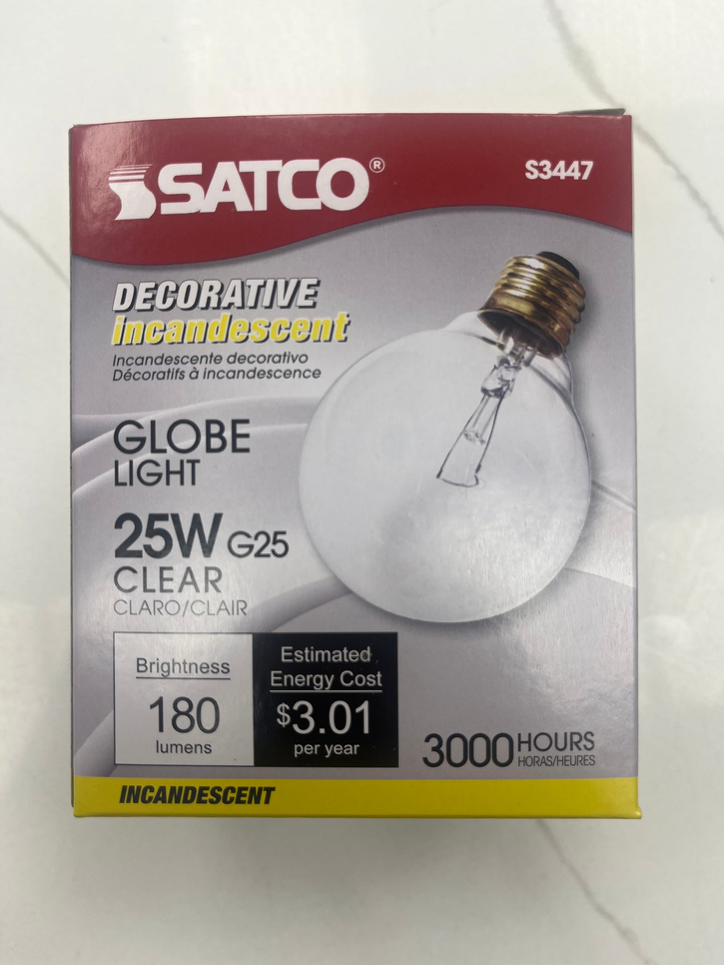 Globe Bulb Med Base 25W clear