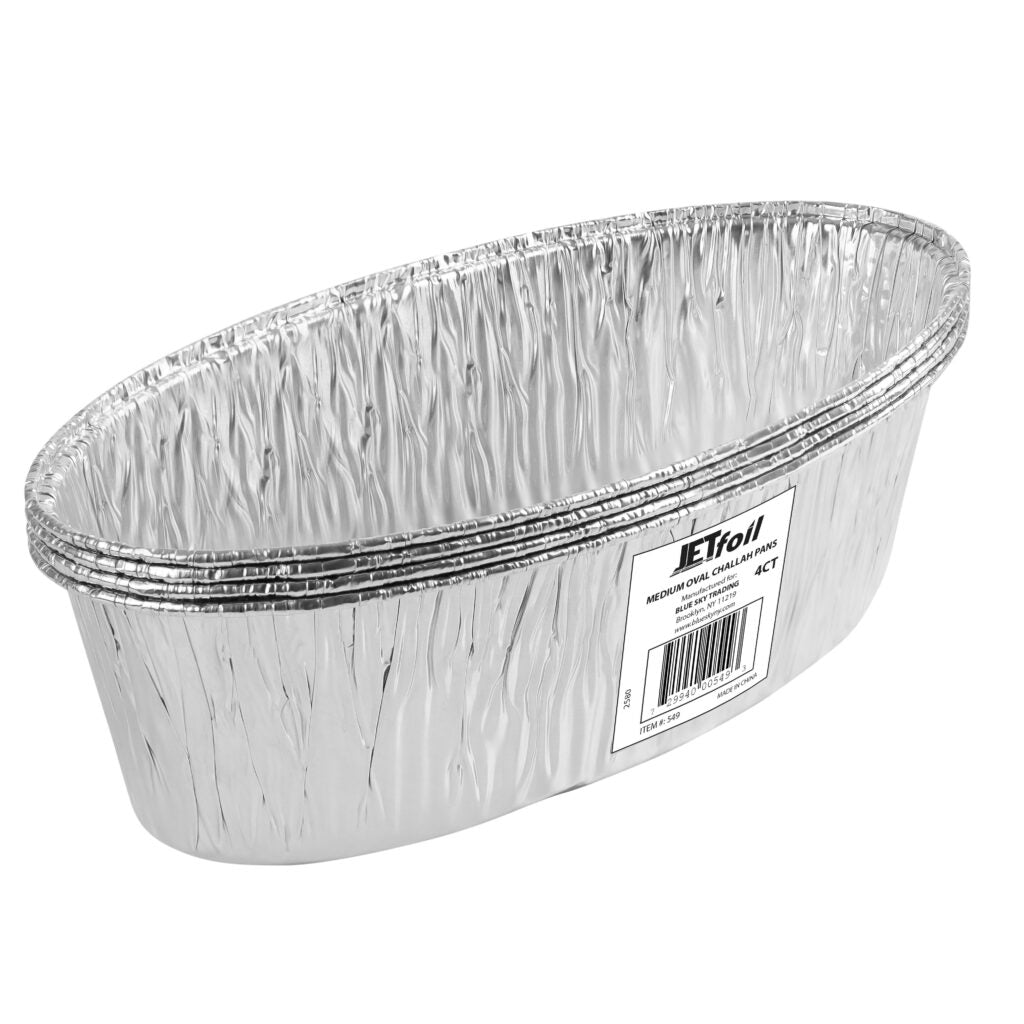 Oval M – Challah Aluminum Pans (4 Count)