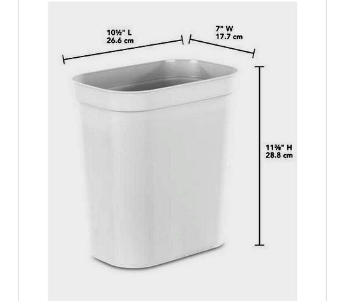 Waste basket 2.5 Gallon white 