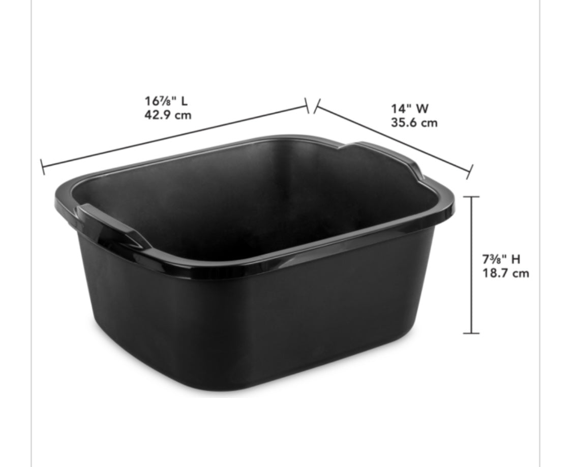 DISHPAN-RECT-18qt- BLACK