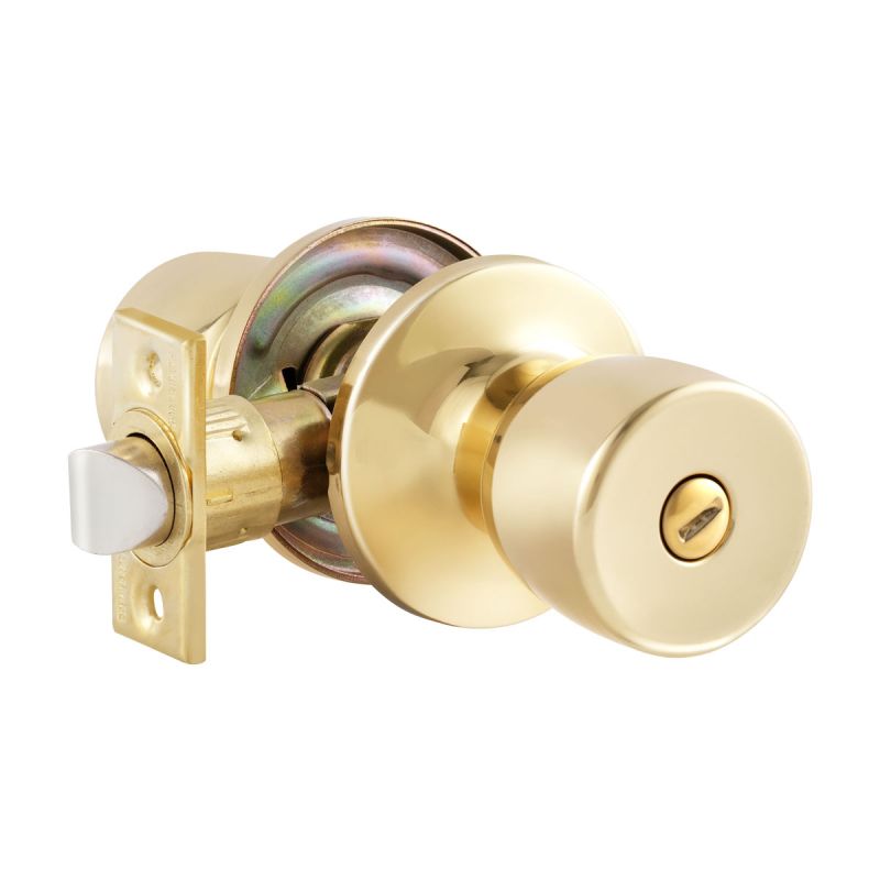 Privacy Knob - Tulip Style - Polished Brass Finish US3 - 6 in 1 Drive - In Latch - Mobile Home