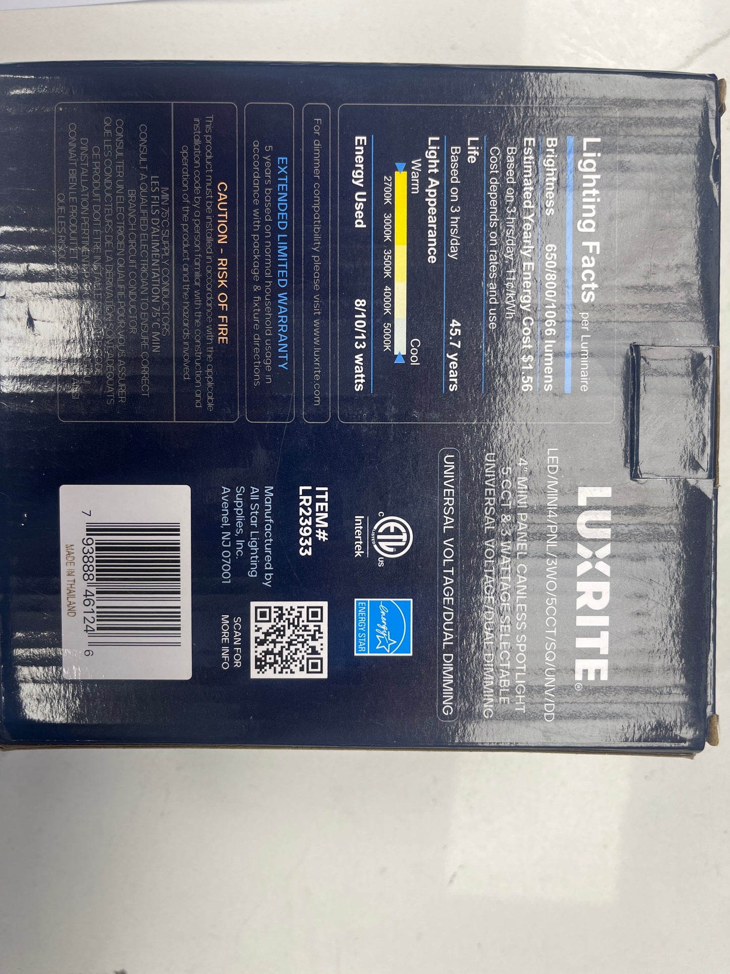 Luxrite LR23933 4” recessed, mini panel