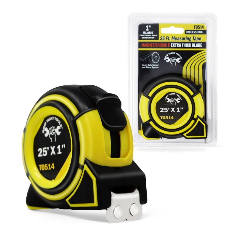 25 feet measuring tape, magnetic hook, extra thick blade 1 inch blade