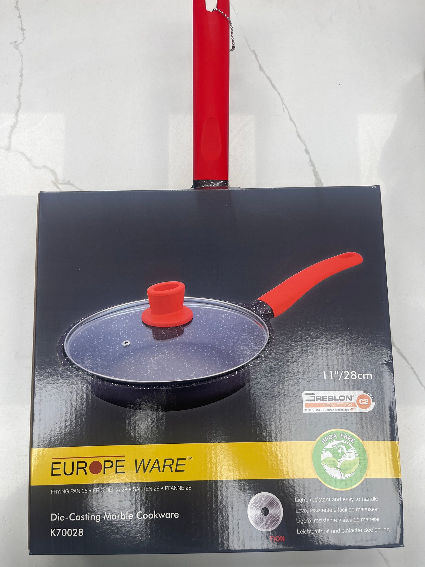 Ceramic fry pan with lid 11”