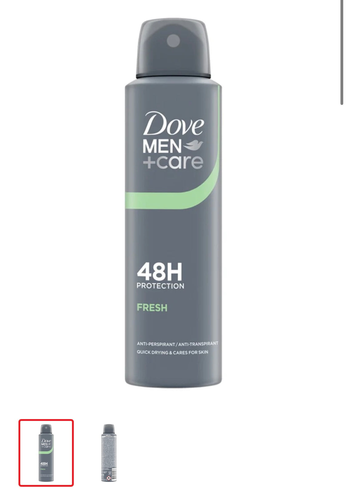 Dove men deodorant spray