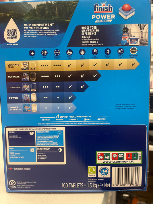 Finish dishwasher tabs 100 pack 