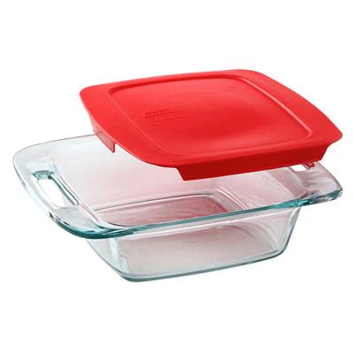 Pyrex® Easy Grab® 8" Square Glass Baking Dish with Red Lid