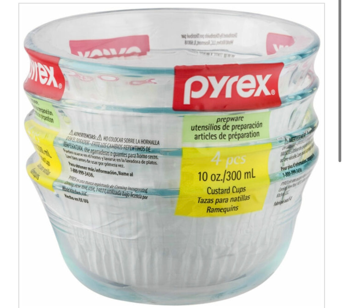 PYREX-DESSERT/CUSTARD-SET/4 10 oz