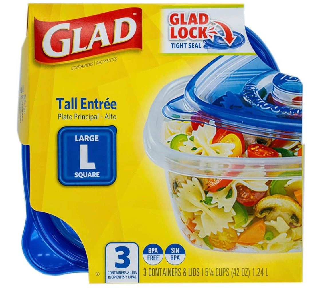 GLAD Large square containers 42oz 3pc
