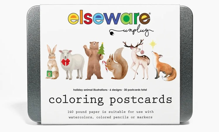 Coloring, postcards holiday animal 30 count 