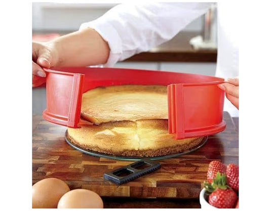 SILICONE SPRINGFORM PAN WITH GLASS BASE