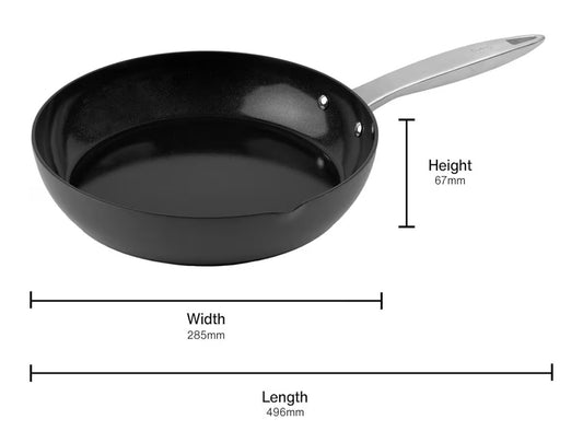 Zyliss Ultimate Pro Ceramic Fry Pan - Aluminium Fry Pan with a Stainless Steel Base & Ceramic Non-Stick Coating - Durable, Everyday-Use Pan - Dishwasher-Safe Kitchen Essential - 11"