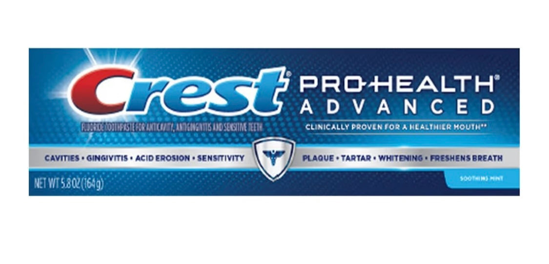 Crest Pro-Health Advanced Fluoride Toothpaste for Anticavity, Antigingivitis and Sensitive Teeth, Mint - 5.9 Oz