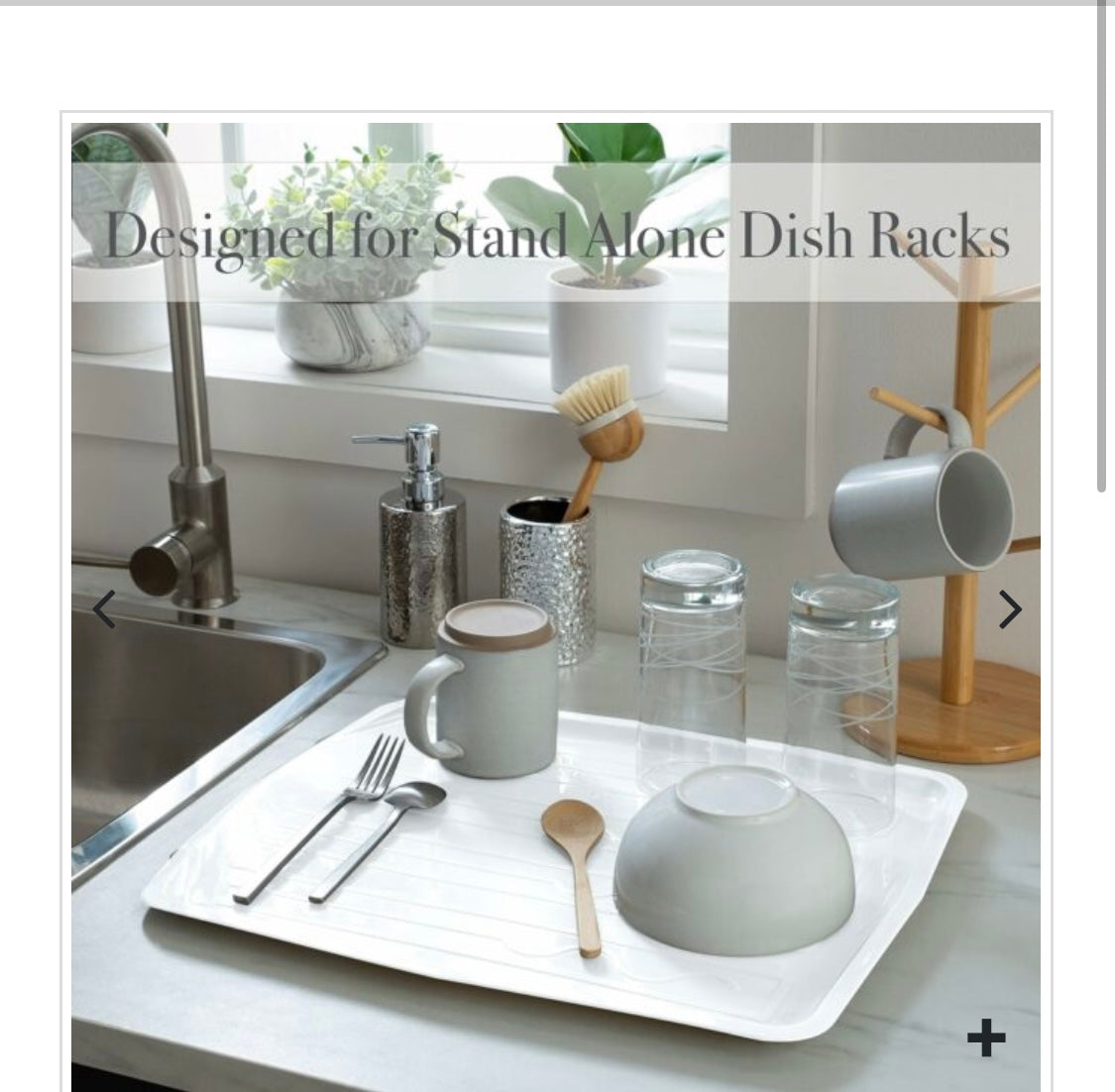 Kitchen details, countertop draining tray color-white 