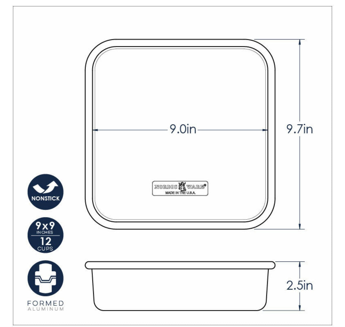 Naturals® Nonstick 9" Square Cake Pan