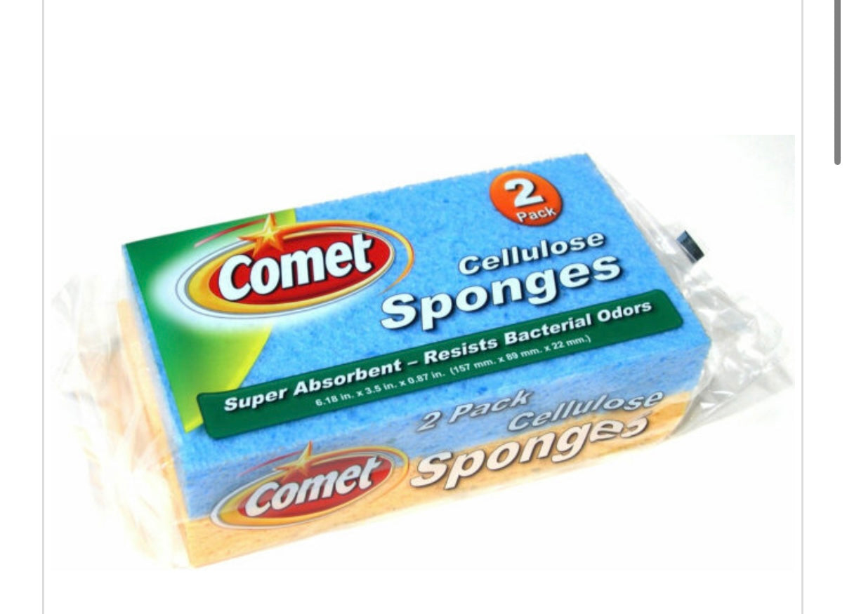 SPONGE -“COMET”-CELLULOSE 2pk LARGE