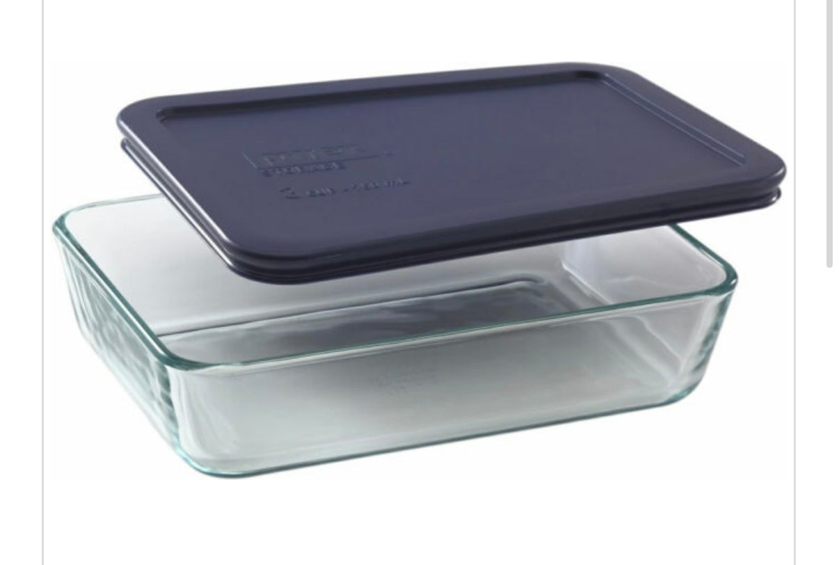 Pyrex Glass Storage 3 Cup Blue cover