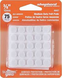 FELT GARD PADS-MED.ROUND WHITE 3/8″