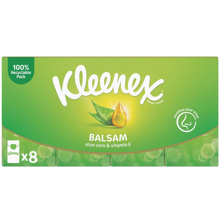 KLEENEX BALSAM TISSUES POCKET PACK X 8