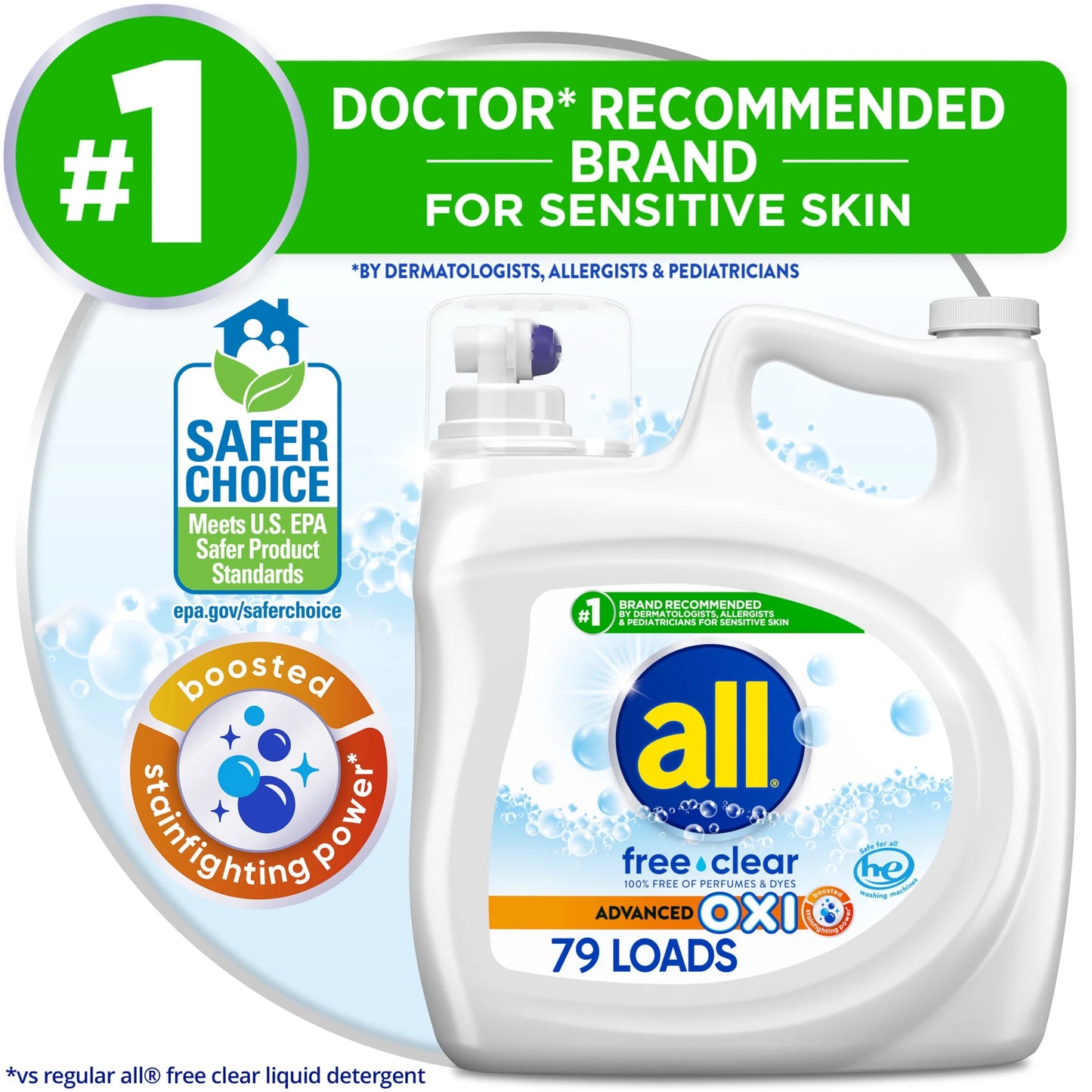 All Free Clear laundry detergent advanced oxy 118oz