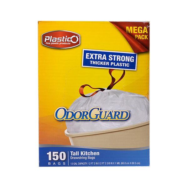 PlasticO 13-Gallon White Tall Kitchen Drawstring Bags